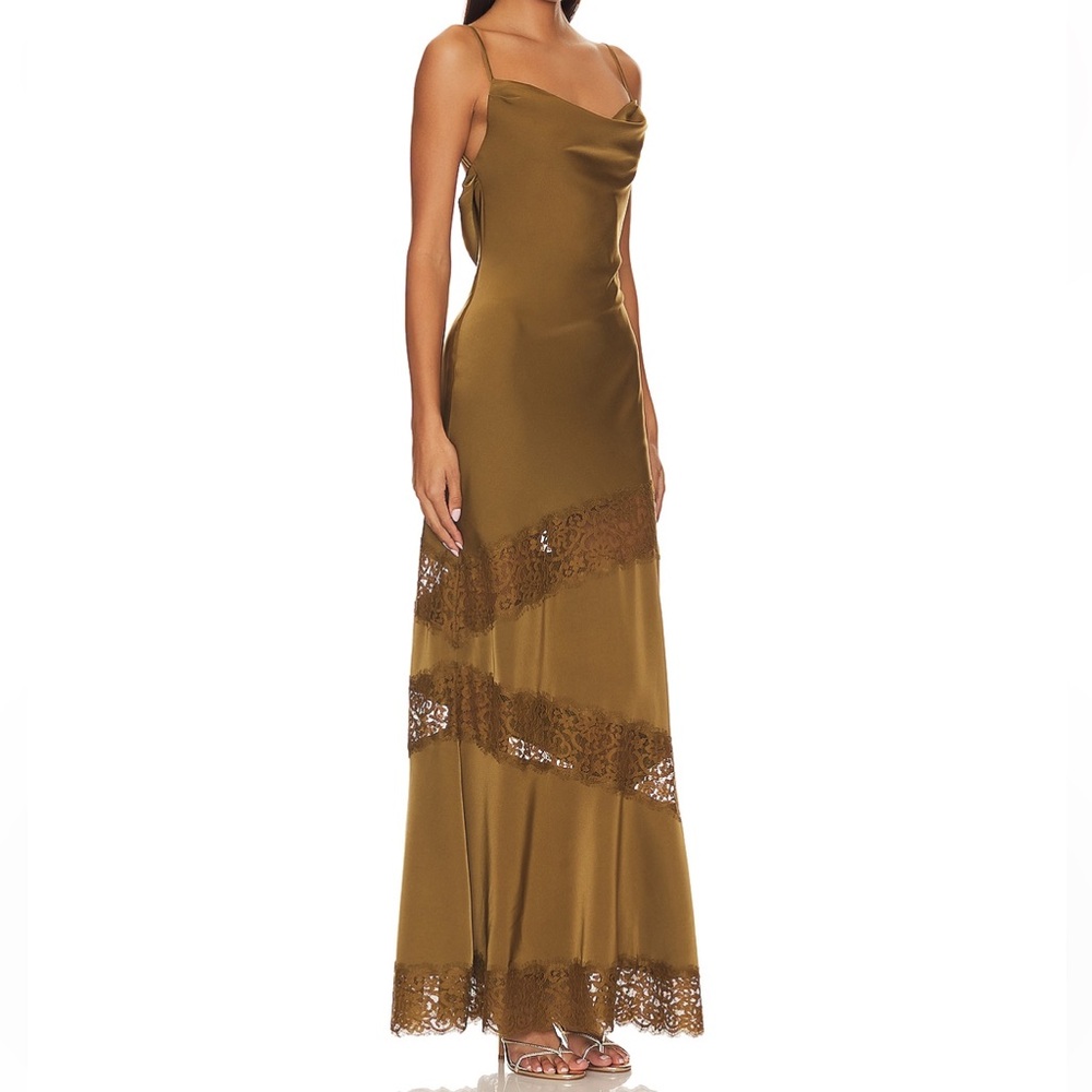 House of Harlow 1960 x Revolve Nouvelle Maxi Gown (Olive Green) - Picture 2 of 3